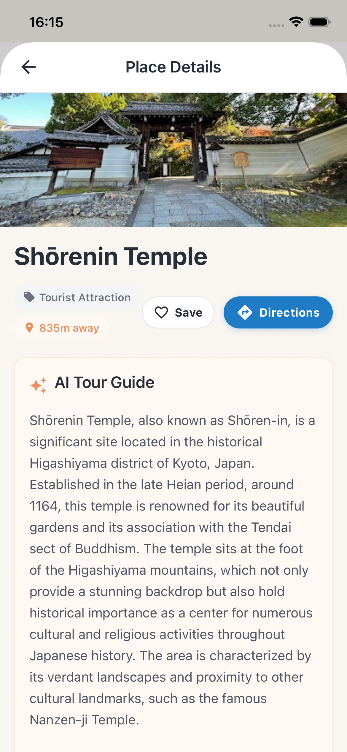 Place details with AI guide
